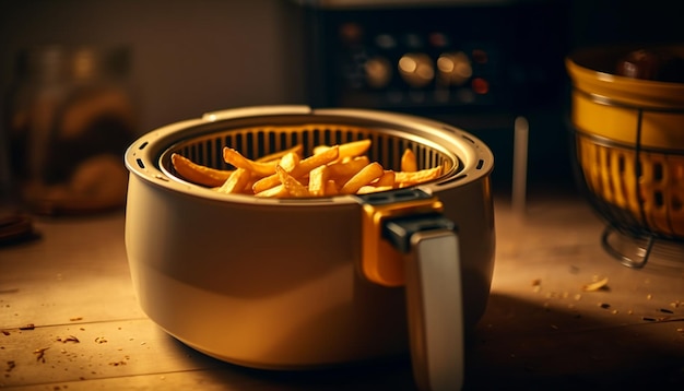 Cesta de pan rústica preparación de comidas frescas en interiores generada por IA