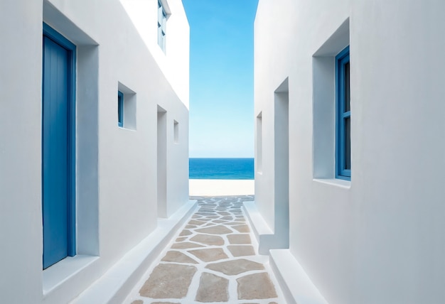 Charming alleyway with ocean view