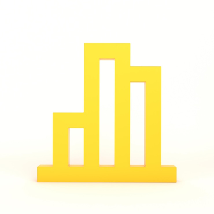 Photo Gratis chart statistics sign front side with white background