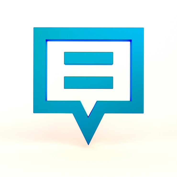 Photo Gratis chat message box front side in white background