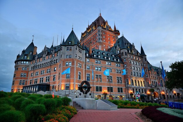 Chateau Frontenac al atardecer en la ciudad de Quebec