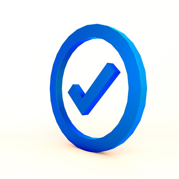 Photo Gratis check mark circle right side in white background