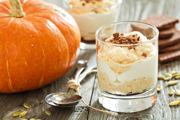 Cheesecake de calabaza en un vaso