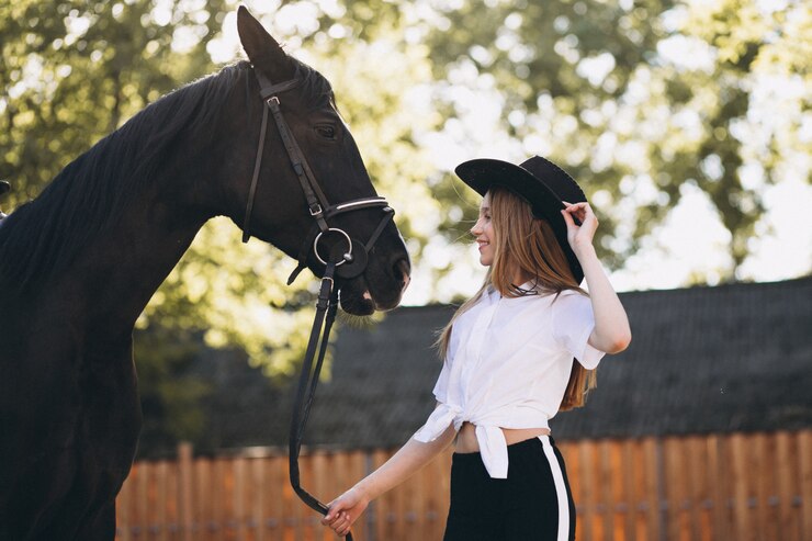 Foto gratuito la chica con el caballo