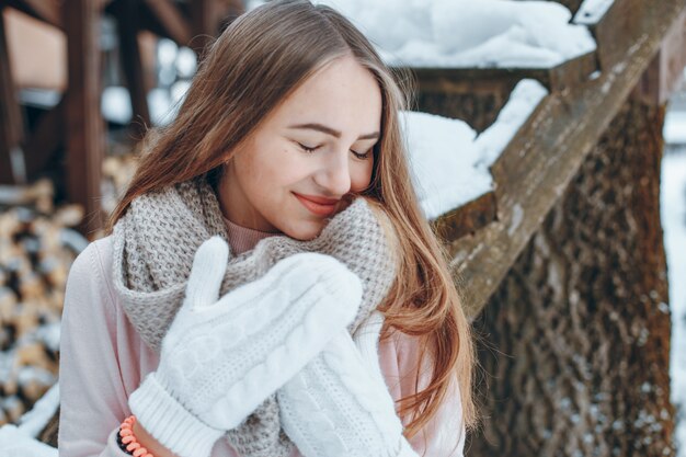 chica en invierno