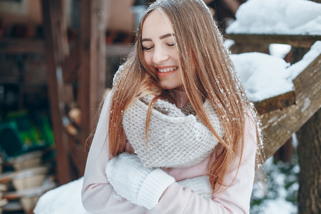 chica en invierno