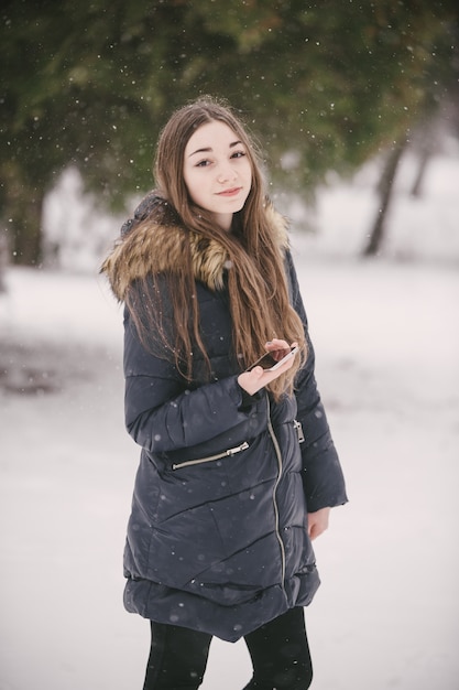 chica en invierno