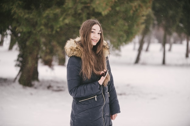 chica en invierno