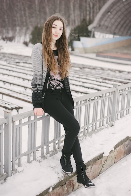 chica en invierno