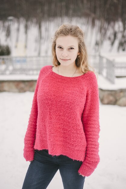 chica en invierno