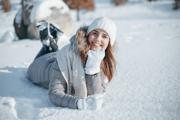 chica en invierno