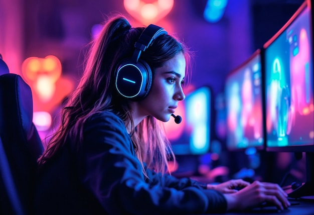 Chica jugador en acción