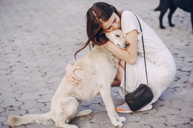 chica con perro