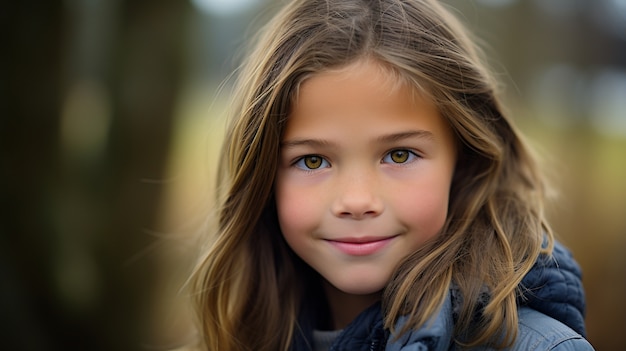 Foto gratuita la chica sonriente de la vista delantera posando en la naturaleza