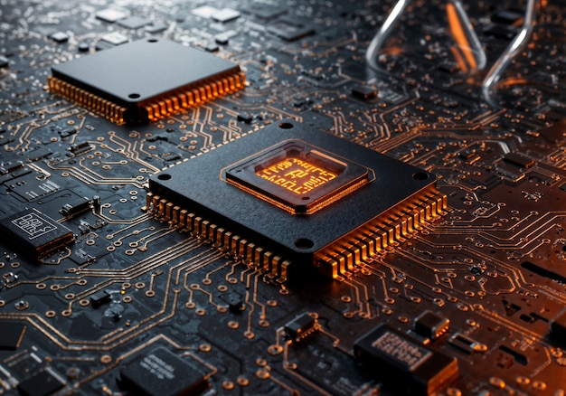 chip Ai en una placa de circuitos