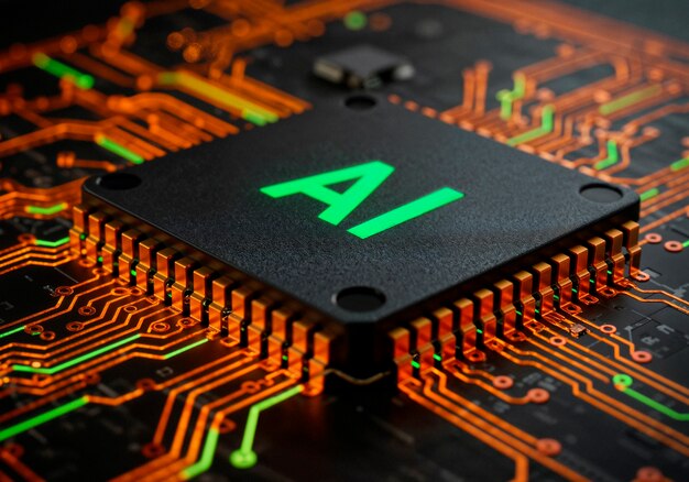 chip Ai en una placa de circuitos