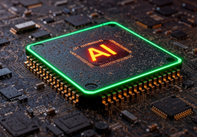 chip Ai en una placa de circuitos