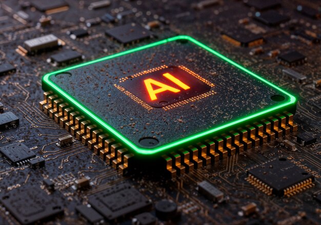 chip Ai en una placa de circuitos