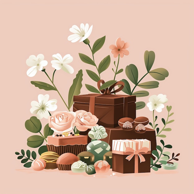 Foto gratuita chocolate cartoon illustration