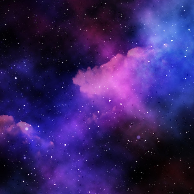 Cielo 3D espacio abstracto con estrellas y nebulosa