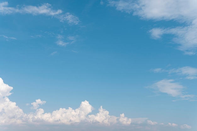 Cielo azul y nubes esponjosas