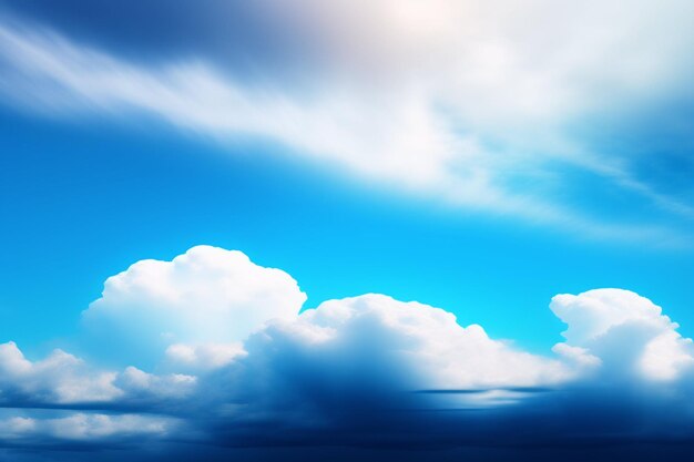 Un cielo azul con nubes y una nube blanca.