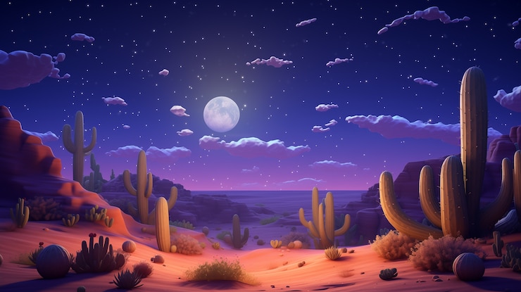 Foto gratuito el cielo nocturno de dibujos animados en 3d