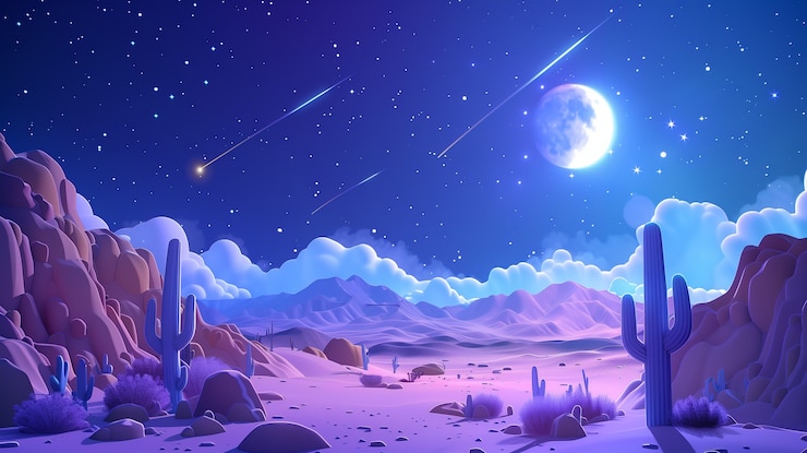 Foto gratuito el cielo nocturno de dibujos animados en 3d