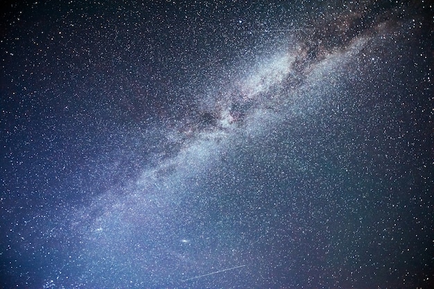 Cielo nocturno vibrante con estrellas y nebulosas y galaxias.