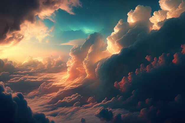 Cielo sobre las nubes Fondo de pantalla de nubes cinematográficas 4