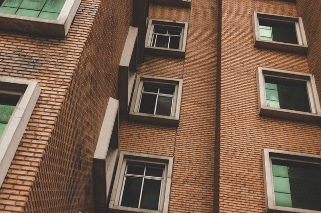 Cierre de construcción con ventanas