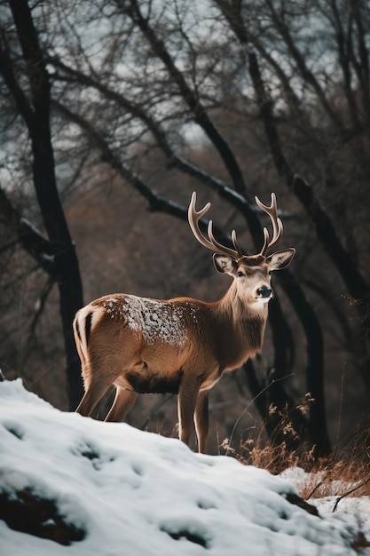 Ciervo realista con fondo de naturaleza.