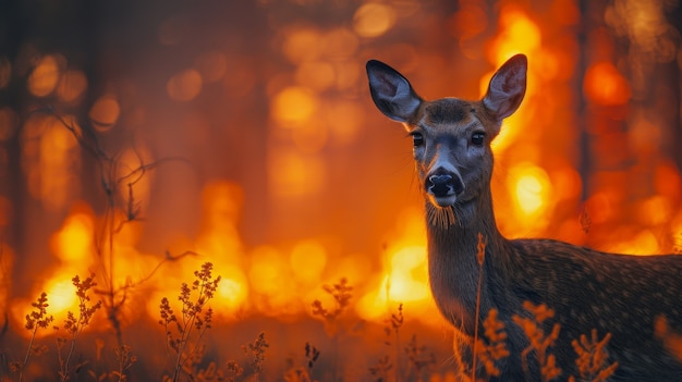 Foto gratuita ciervos salvajes en la naturaleza