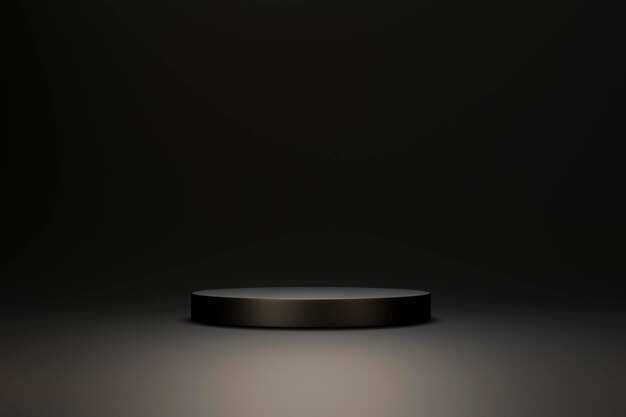 Cilindro Vacío Negro podio pedestal producto soporte de exhibición fondo 3d renderizado