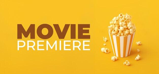 Foto gratuita cine en 3d estreno de películas taza de palomitas de maíz