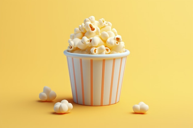 Foto gratuita cine 3d con taza de palomitas de maíz