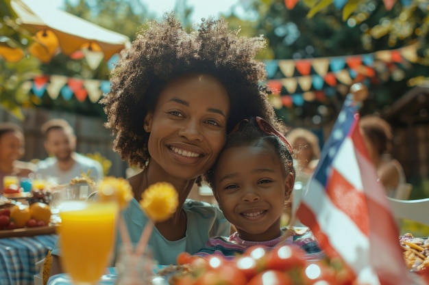 Foto gratuita cinematografía de personas felices celebrando el día de la independencia estadounidense