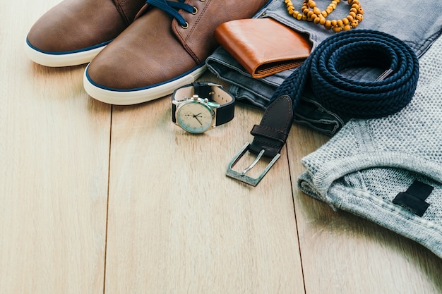 Foto gratuita cinturón de ropa elegancia de madera mens