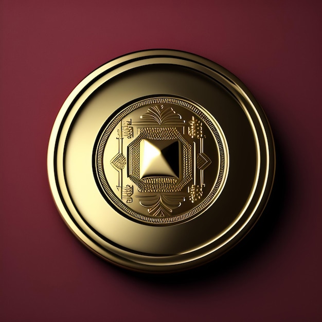 Un círculo de oro con un diamante en el centro.