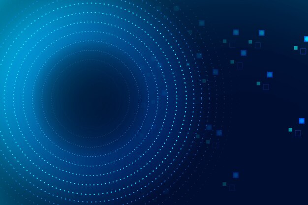 Círculo de tecnología de fondo azul en el concepto de transformación digital