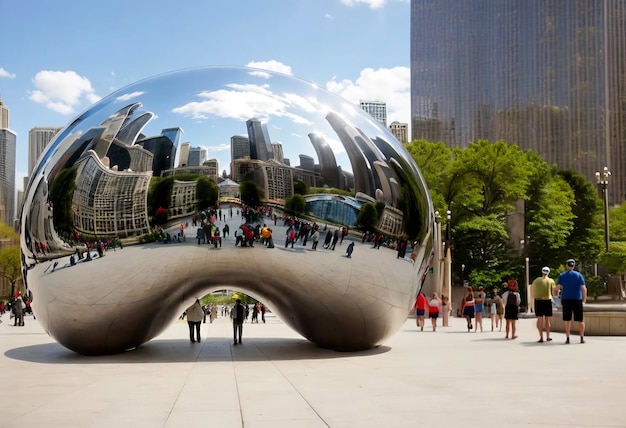 Ciudad de chicago con texto