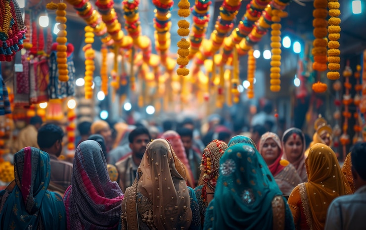 Foto gratuito ciudad india llena de gente