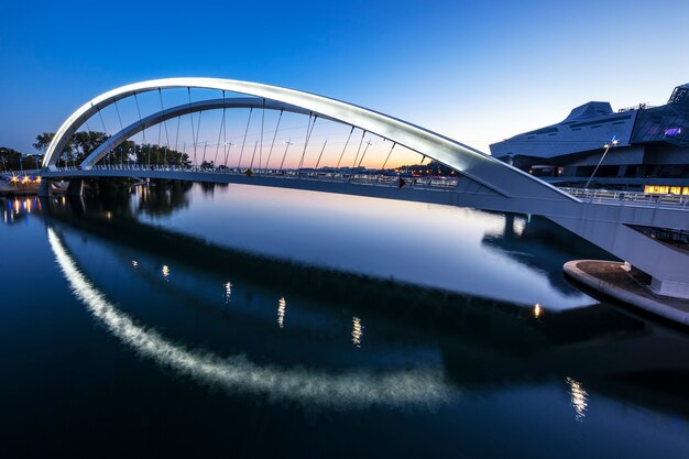 La ciudad de Lyon, cerca del distrito de la confluencia con el río Ródano, Francia