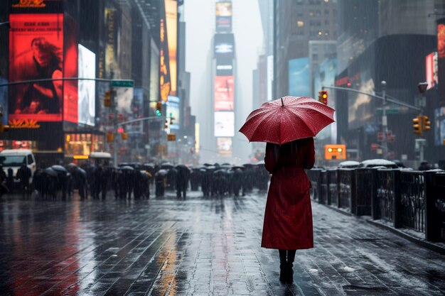 Ciudad de nueva york en un día lluvioso