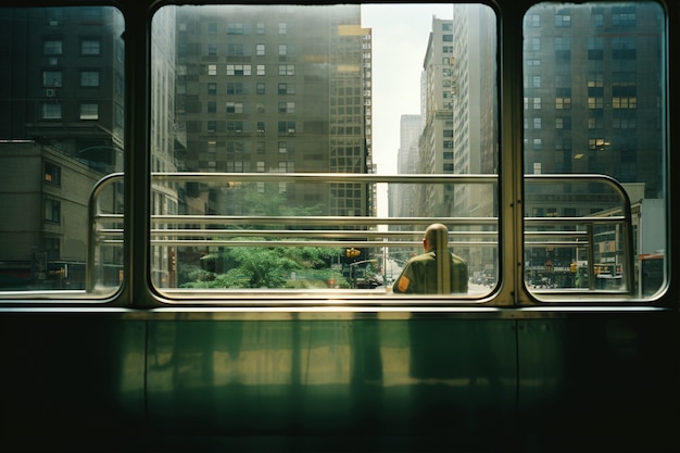 Foto gratuita ciudad de nueva york vista desde la ventana del tren