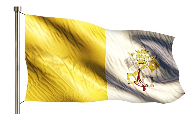 Foto gratuita ciudad del vaticano bandera nacional aislado 3d fondo blanco