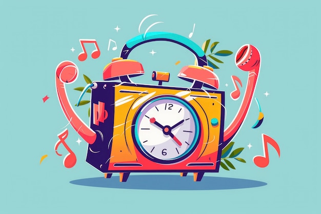 Foto gratuita clock cartoon illustration