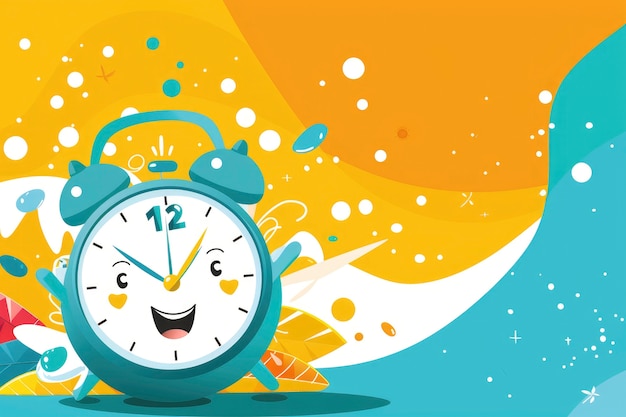 Foto gratuita clock cartoon illustration