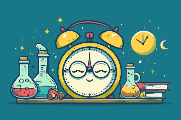 Foto gratuita clock cartoon illustration