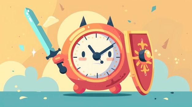 Foto gratuita clock cartoon illustration